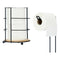 Toiletrolhouder Zwart Metaal Bamboe 16,5 x 63,5 x 16,5 cm (4 Stuks)