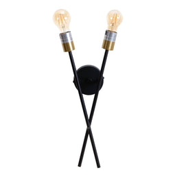 Muurlamp 23 x 10 x 52 cm Zwart Metaal
