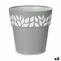 Zelfwaterende bloempot Stefanplast Cloe Grijs Plastic 25 x 25 x 25 cm (6 Stuks)