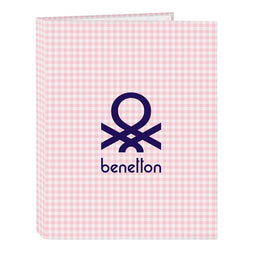 Ringmap Benetton Vichy Roze A4 (26.5 x 33 x 4 cm)