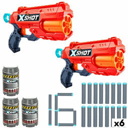 2 Dartpistolen Set Zuru X-Shot Reflex 6 28,5 x 17 x 5,5 cm (6 Stuks)