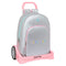 Schoolrugzak met Wielen Benetton Silver Gestoffeerd Zilverkleurig 30 x 46 x 14 cm