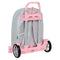 Schoolrugzak met Wielen Benetton Silver Gestoffeerd Zilverkleurig 30 x 46 x 14 cm