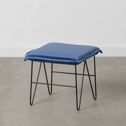 Poef Synthetisch materiaal Blauw Metaal 40 x 40 x 35 cm
