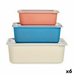 Set opbergbakjes Bamboe Melamine (6 Stuks)
