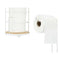 Toiletrolhouder Wit Metaal Bamboe 16,5 x 63,5 x 16,5 cm (4 Stuks)