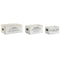 Opslagdozen Home ESPRIT Wit Sparrenhout 35 x 22 x 15 cm 3 Onderdelen