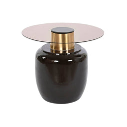 Bijzettafel DKD Home Decor Zwart Gouden Metaal Kristal 59 x 59 x 46 cm