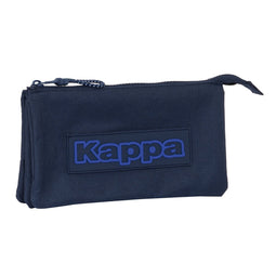 Pennenetui met 3 vakken Kappa Blue night Marineblauw 22 x 12 x 3 cm