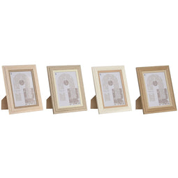 Fotolijsten Home ESPRIT Multicolour Aluminium Kristal Hout MDF Scandi 16 x 2,8 x 21 cm (4 Stuks)