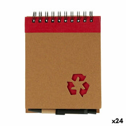 Spiraalnotitieblok met Pen Gerecycled karton 1 x 10 x 13 cm (24 Stuks)
