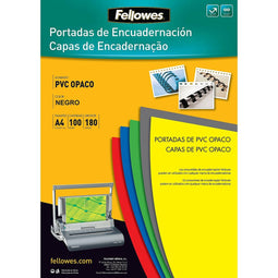 Bedekt Fellowes 100 Stuks Binding Zwart A4 PVC