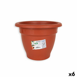 Bloempot Dem Squares Rond Bruin 25 x 25 x 19 cm (6 Stuks)