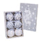 Kerstballen Wit Zilverkleurig Papier Polyfoam Herten 7,5 x 7,5 x 7,5 cm (6 Stuks)