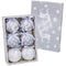 Kerstballen Wit Zilverkleurig Papier Polyfoam Herten 7,5 x 7,5 x 7,5 cm (6 Stuks)