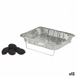 Wegwerpbarbecue Aluminium Antraciet 23,5 x 6 x 30,5 cm (12 Stuks)