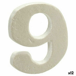Decoratieve figuren Cijfer 9 12 Stuks (2 x 15 x 10 cm)