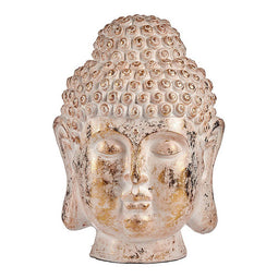Decoratief tuinfiguur Boeddha Kop Wit/Goud Polyresin (45,5 x 68 x 48 cm)