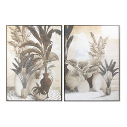 Schilderij DKD Home Decor Blommor Modern 103,5 x 4,5 x 143 cm (2 Stuks)