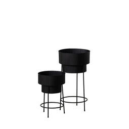 Plantenbakkenset Zwart Ijzer 39,5 x 39,5 x 74 cm (2 Stuks)