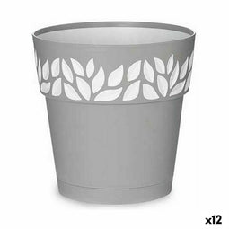 Zelfwaterende bloempot Stefanplast Cloe Grijs Plastic 19 x 19 x 19 cm (12 Stuks)