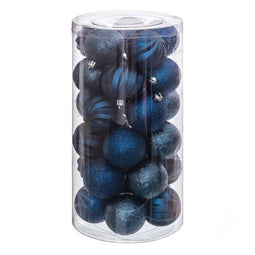Kerstballen Blauw Plastic 6 x 6 x 6 cm (30 Stuks)