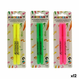 Fluorescerende Markeerstift Set (12 Stuks)