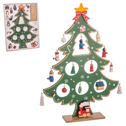 Kerstversiering Multicolour Hout MDF Kerstboom 26 cm