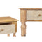 Zijtafel met 2 lades Wit Bruin Mangohout 98 x 77 x 42 cm Lakens