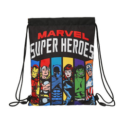 Rugtas met Koordjes The Avengers Super heroes Zwart (26 x 34 x 1 cm)