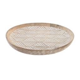 Valet Tray DKD Home Decor 20,5 x 20,5 x 2,5 cm Natuurlijk Mangohout Blad van een plant Stads