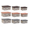 Set van opstapelbare opbergboxen DKD Home Decor Bruin Grijs Oranje 40 x 30 x 20 cm