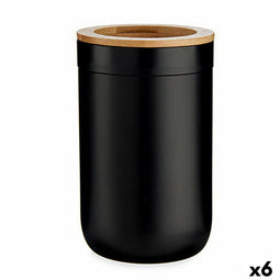 Tandenborstelhouder Berilo BP16-103BK Bruin Zwart Natuurlijk Bamboe Polypropyleen 7,7 x 11,5 x 7,...