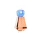 Kaarshouder DKD Home Decor 7 x 7 x 12 cm Kristal Blauw Amber Tweekleurig