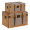 Kofferset 45 x 30 x 29 cm Synthetisch materiaal Hout Ruiten (2 Onderdelen)