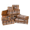 Kofferset 45 x 30 x 29 cm Synthetisch materiaal Hout Ruiten (2 Onderdelen)