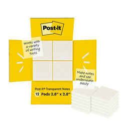 Zelfklevende briefjes Post-it 600-TRSPT-SIOC Transparant 12 Onderdelen 73 x 73 mm
