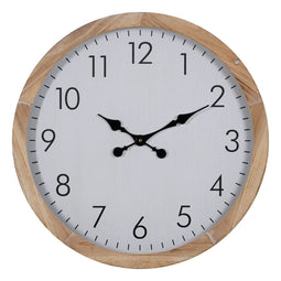 Muurklok Wit Hout 60 x 60 x 6,5 cm