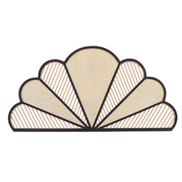 Hoofdbord Bloem Bruin Zwart Rotan 160 x 81 x 2 cm