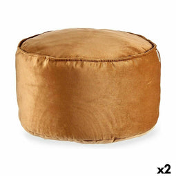 Poef Fluweel Beige 60 x 39 x 60 cm (2 Stuks)