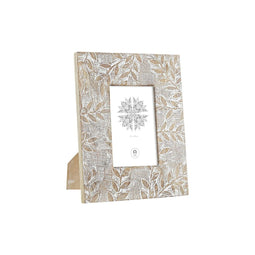 Fotolijsten DKD Home Decor Wit Natuurlijk Kristal Mangohout Indiaas 20 x 1,3 x 25 cm