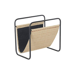 Tijdschriftenrek DKD Home Decor 39 x 26 x 36 cm Natuurlijk Zwart Metaal