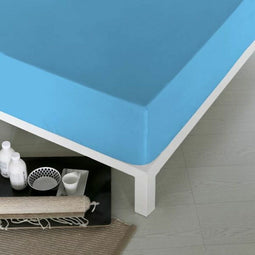 Verstelbaar onderlaken Naturals Blauw Afmetingen Eenpersoonsbed (90 x 190 cm)