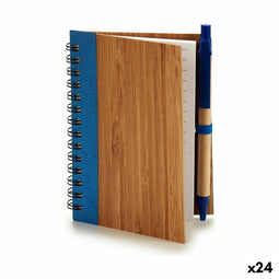 Spiraalnotitieblok met Pen Bamboe 1 x 13 x 10,5 cm (24 Stuks)