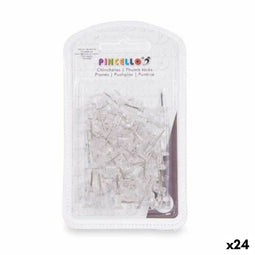 Punaises Transparant Metaal Plastic (24 Stuks)