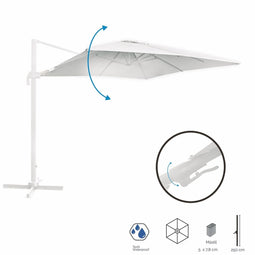 Parasoll Tiber Wit Aluminium 300 x 300 x 250 cm