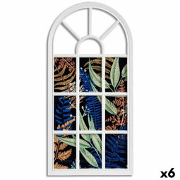Muurfotlijst Venster Wit Glas Plastic 34,5 x 2,5 x 69,5 cm (6 Stuks)