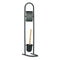 Toiletpapierhouder met borstelstandaard 16 x 28,5 x 80,8 cm Zwart Metaal Plastic Bamboe (4 Stuks)