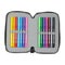 Dubbele etui Harry Potter House of champions Zwart Grijs 12.5 x 19.5 x 4 cm (28 Onderdelen)