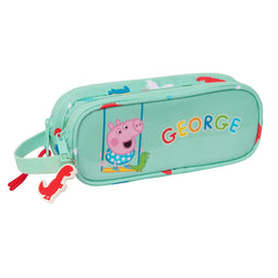Pennenetui met 2 vakken Peppa Pig George Munt 21 x 8 x 6 cm